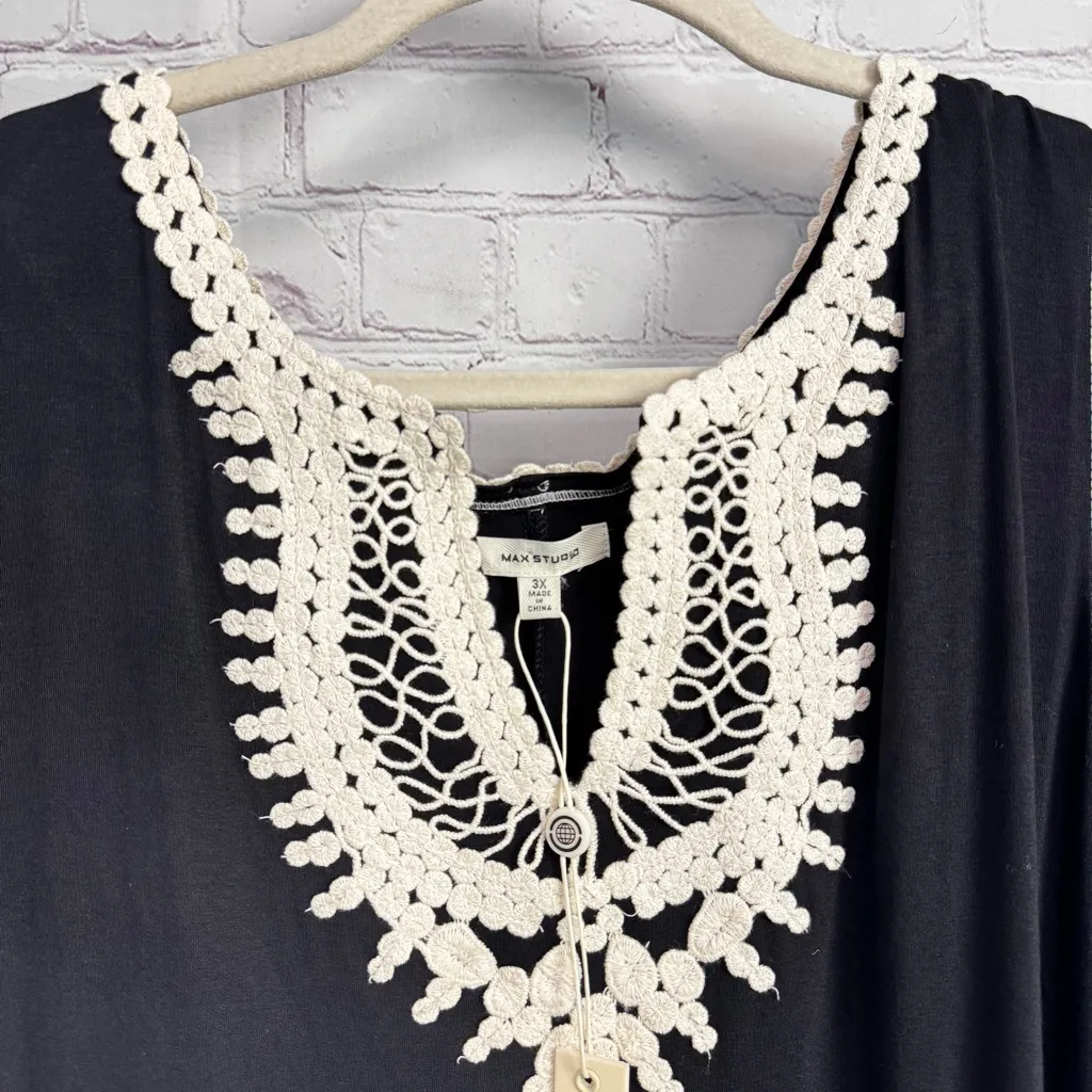 MaxStudio New minimalist chic old money dress size 3X plus trad wife classy Black - Image 4