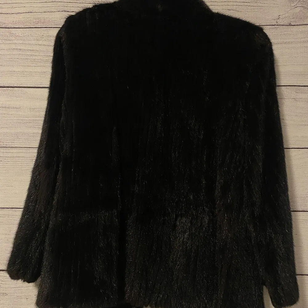 Bifano’s Dallas Black Real Mink Fur Coat Size Small Vintage - Image 5