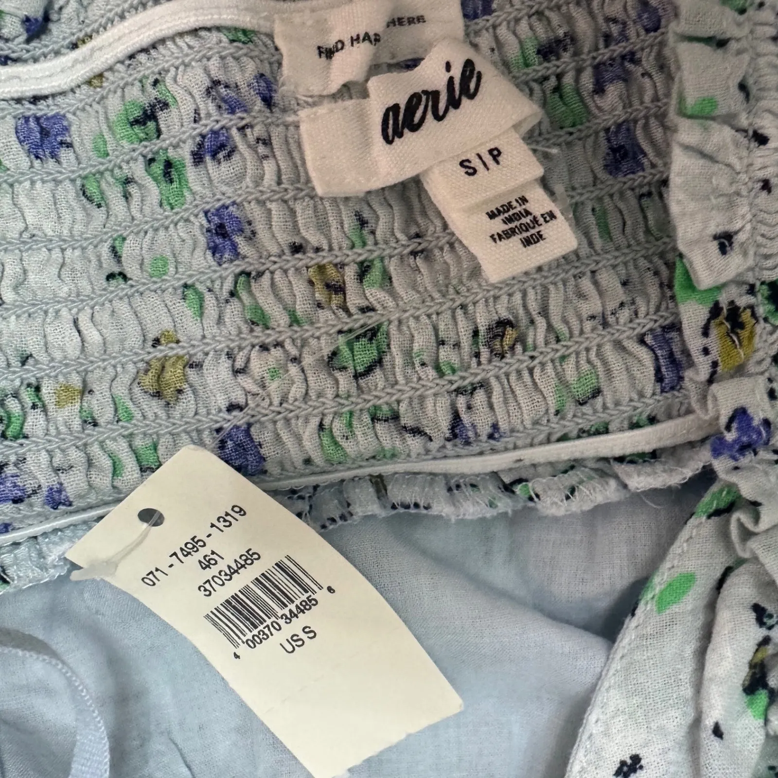 Aerie Spring Fling Floral Halter Mini‎ Dress Large Cotton Size Small NWT - Image 5