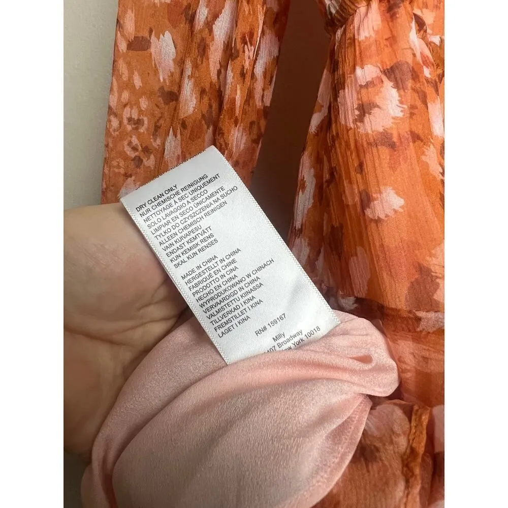 MILLY Natasha Silk Mini Dress in Amber Glow Sz. 0 - Image 9