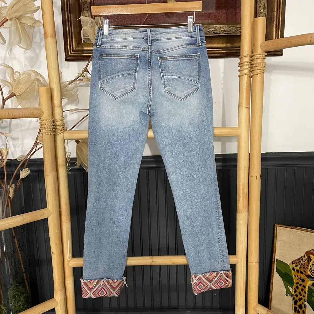 Driftwood Colette Diamond Daze Denim Light Wash Embroidered Cuffed Jeans- 25 🧡🎀 - Image 8