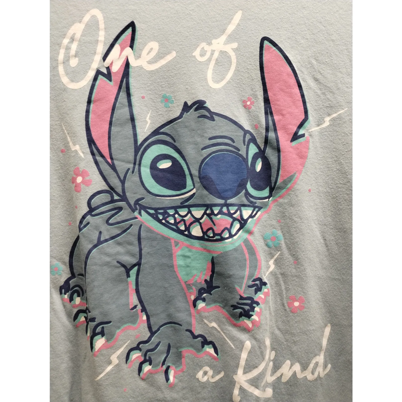 Disney Size XL JRS Lilo & Stitch One of a Kind Blue Curved Hem Short Sleeve Tee - Image 2