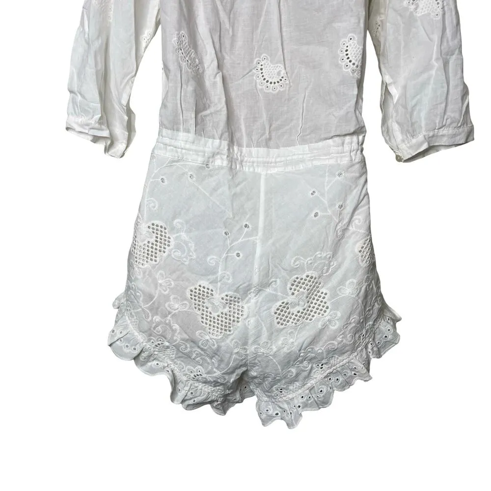 SPELL Casablanca Playsuit MINI ROMPER in White SZ S - Image 6