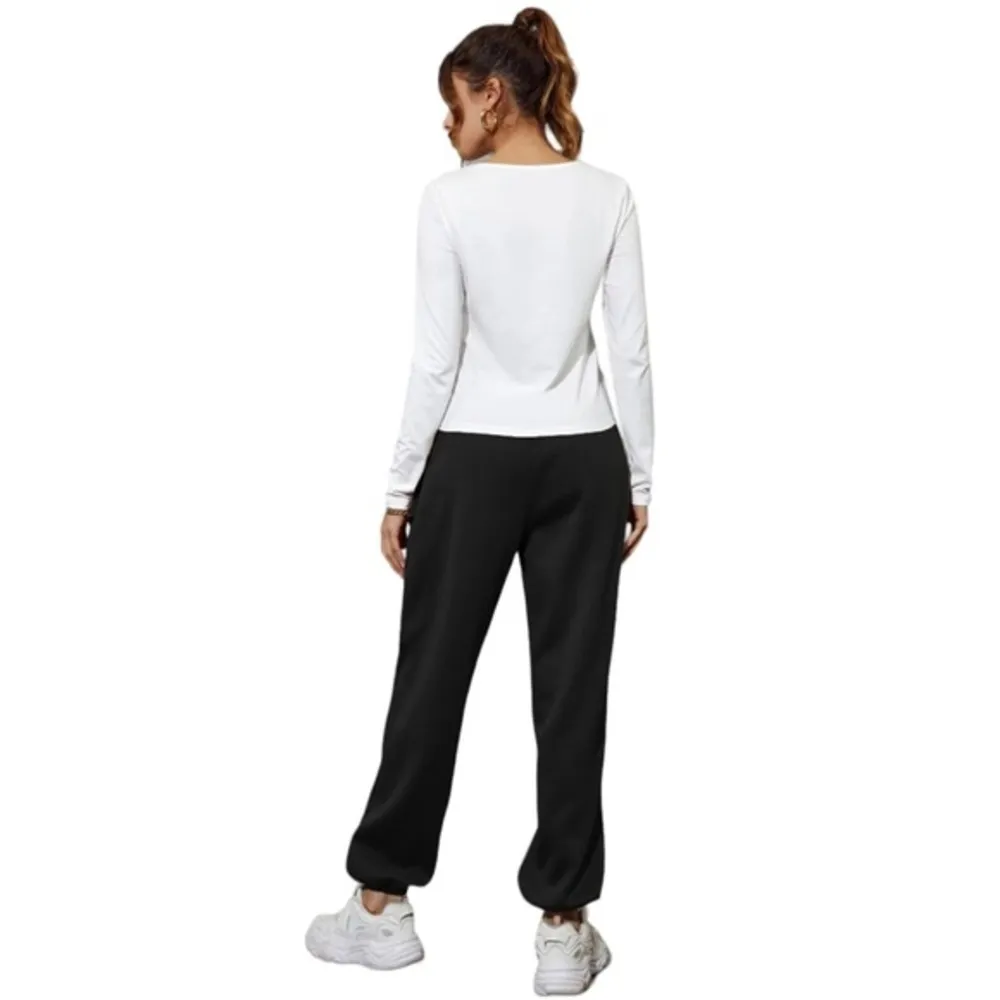 Shein Curve Black Elastic Waist w/ Pocket Sweatpants Size 1XL EUC #6304 - Image 6