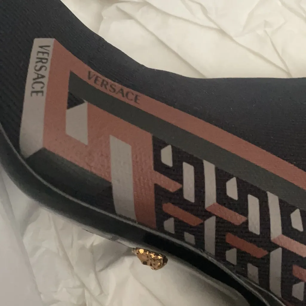 VERSACE LA GRECA SIGNATURE SOCK BOOTS size 39 - Image 11