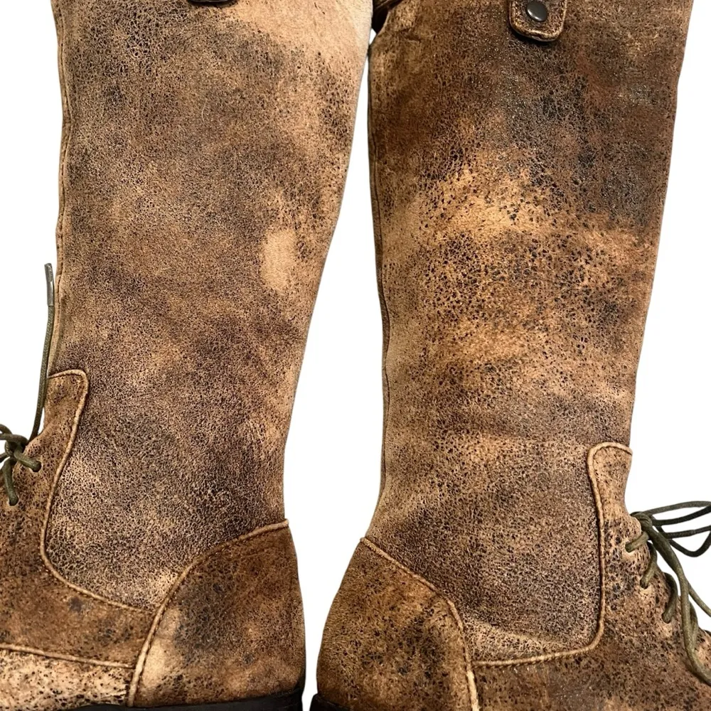 BORN Crown W82092 Gilmore Factory Distressed Leather Tall Riding Boots, Sz 5.5 Brown - Image 9