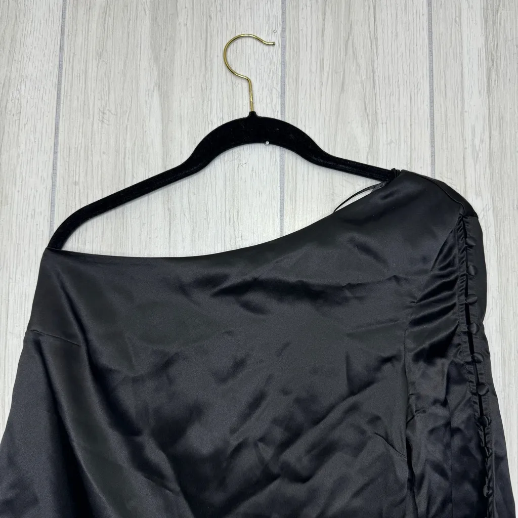 Parker Ripley One Shoulder Silk Button Detail Night Out Blouse size XS - Image 4