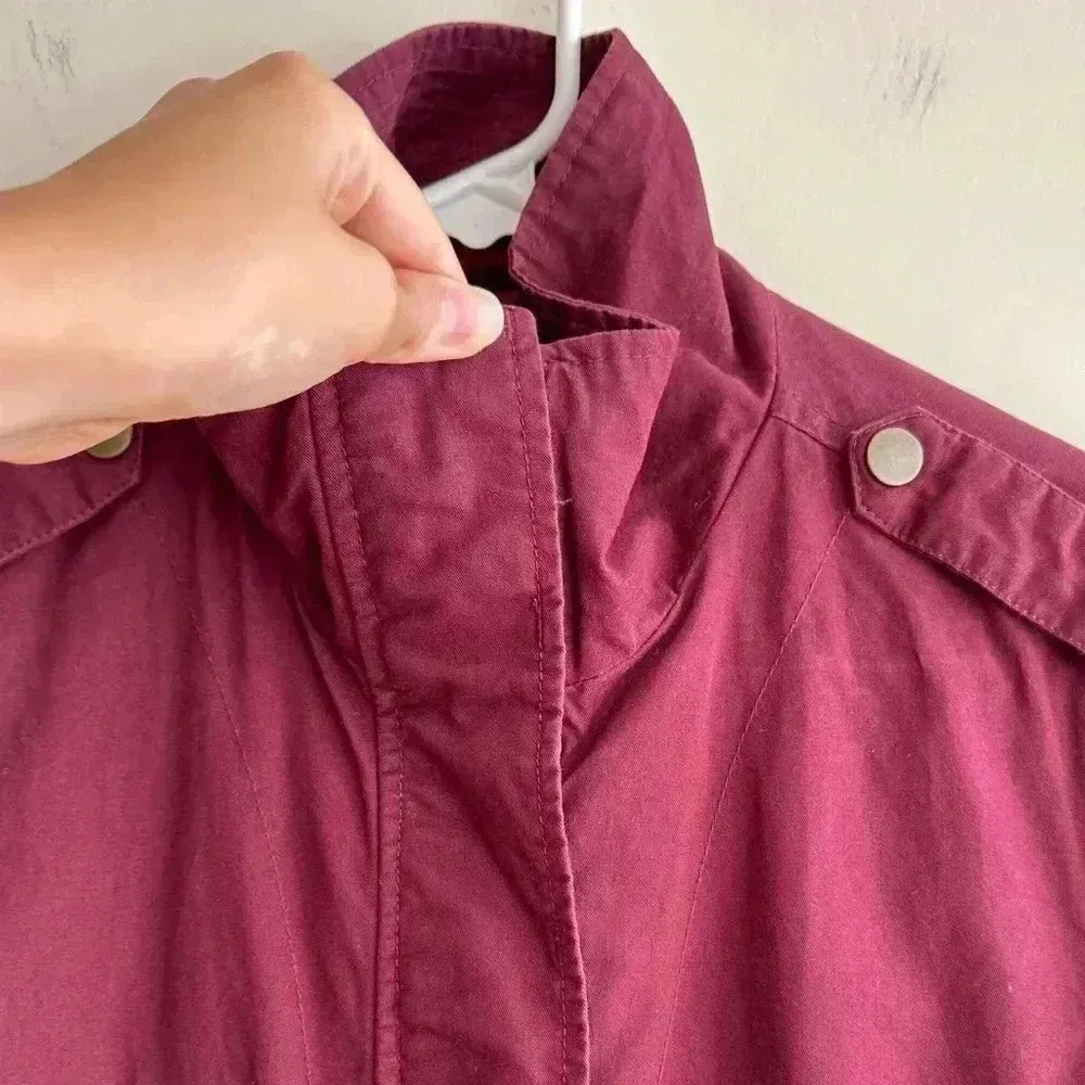 Love Tree Anorak Jacket, Berry Colored Utility Jacket, Size Large - Image 11