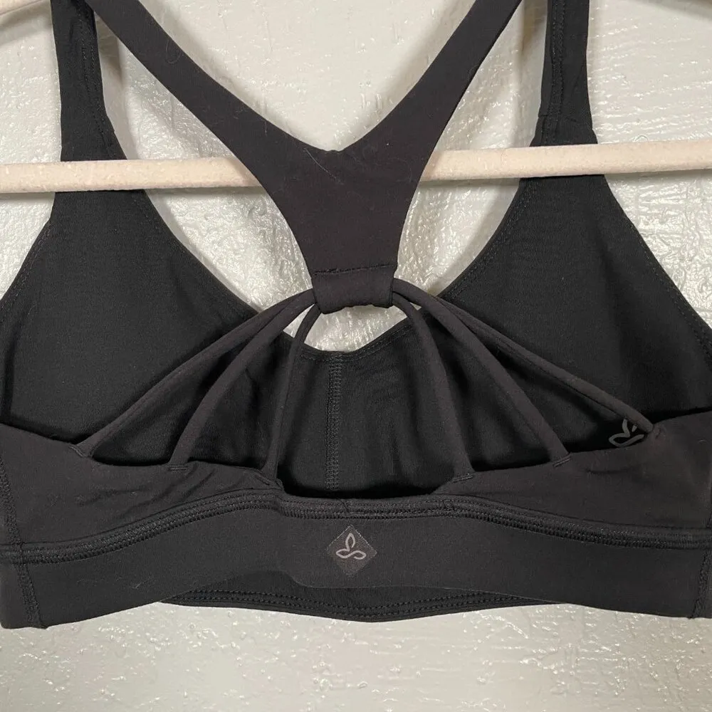 Women S Black Memento Sports Bra Padded UPF 50 Stretch Gorpcore Athletic - Image 4