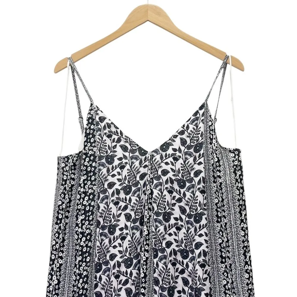 Alice + Olivia Rowley Midi Dress Black & White Boho Print Loose Fit Size Small - Image 11