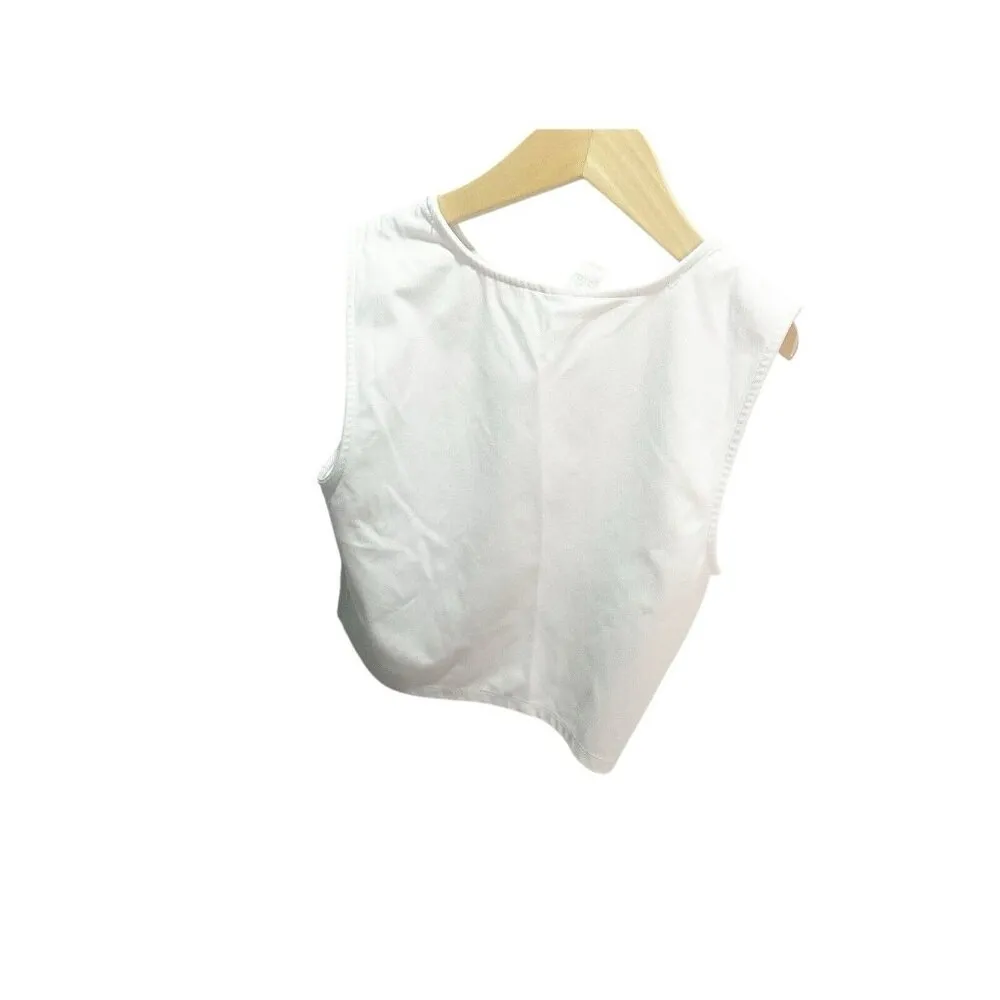 Women’s Yogalicious activewear athletic cropped tank tank shirt White XS - Image 4