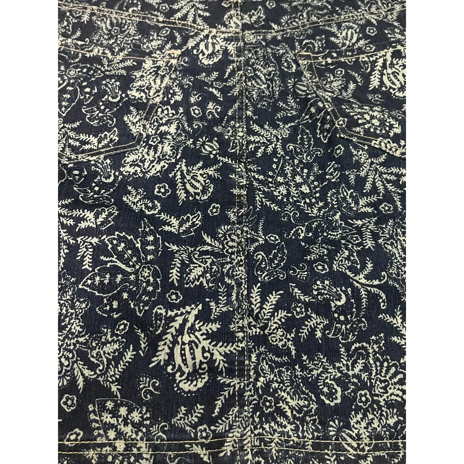 Christopher & Banks Denim Paisley Shirt with Built in Shorts - Image 4