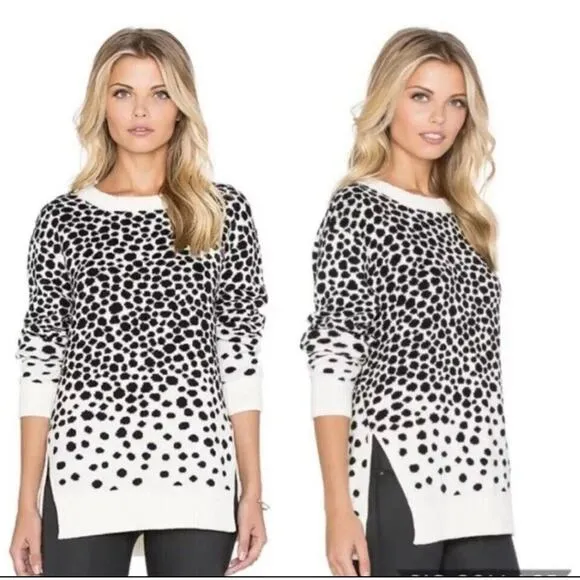 Mara Hoffman Dot Print Knit Sweater Sz M Black White Women Elegant - Image 2