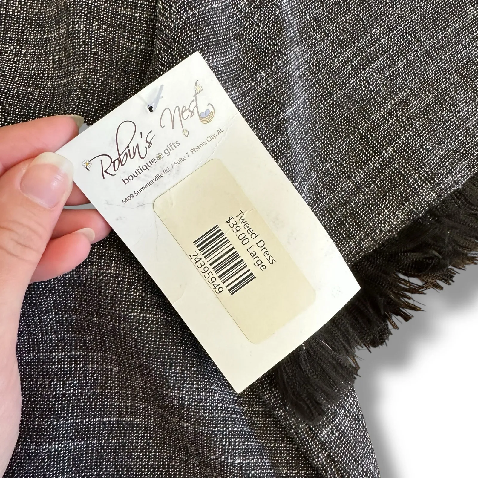 Doe & Rae Tweed Shift Dress Black Gray L NWT‎ Workwear Parisian Chic Capsule - Image 4