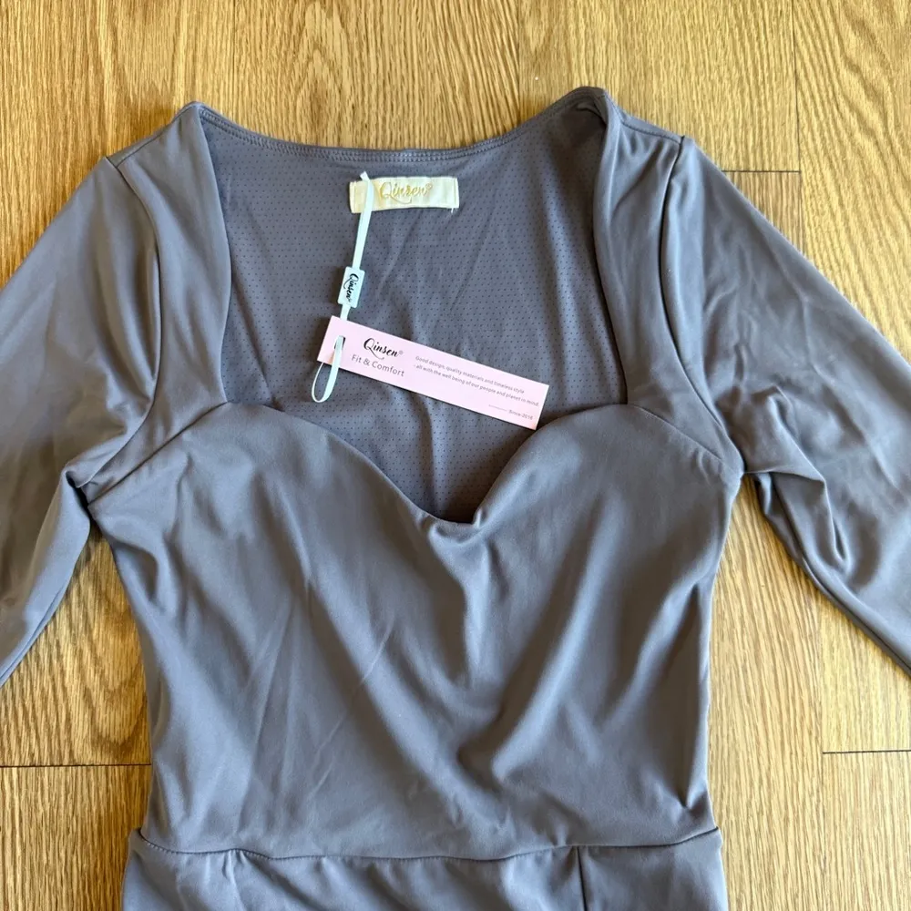 Purple Sweetheart Neck Long Sleeve Sheath Dress - Image 8