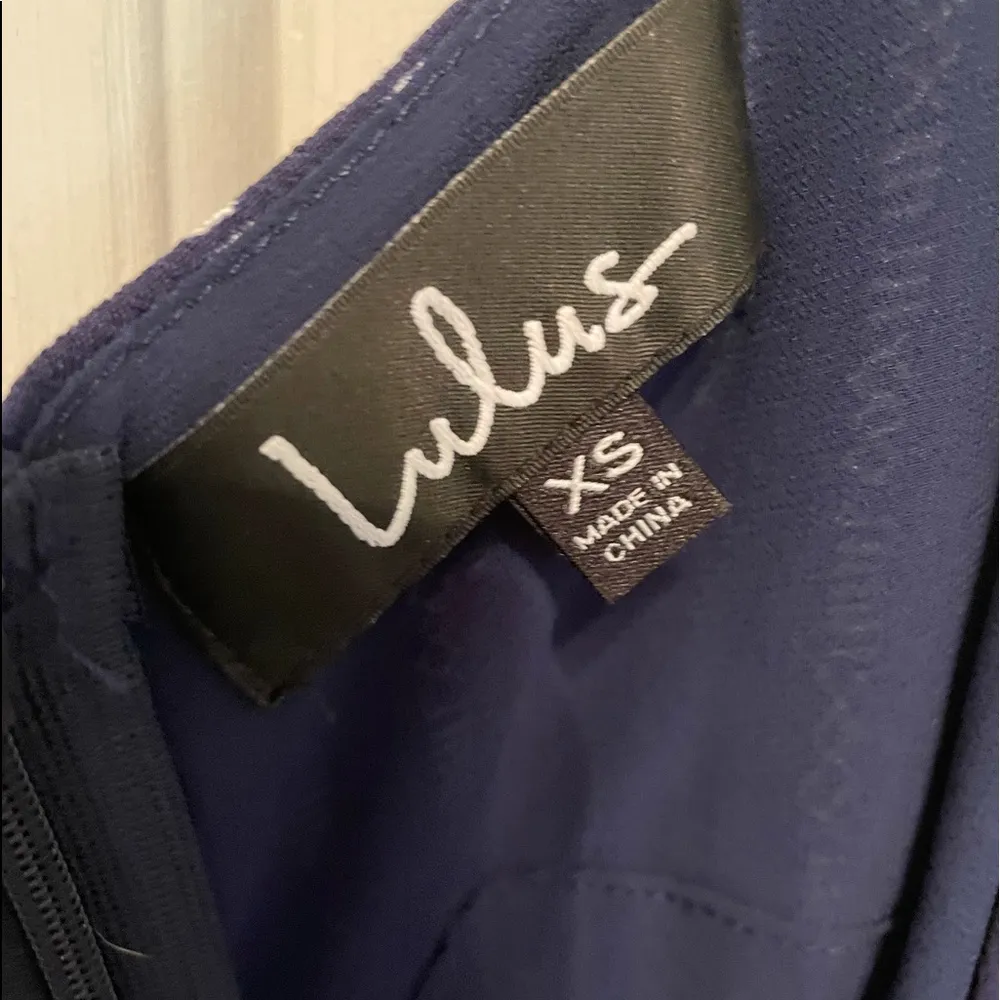 Lulus Striped Navy Blue Dress - Image 6