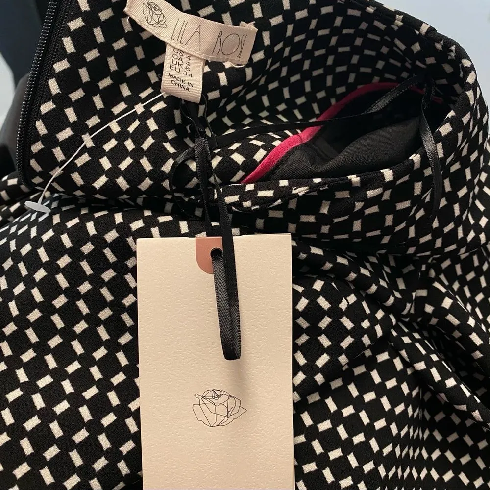 NWT LILA ROSE Tunic Black White Tunic Dress - Image 5