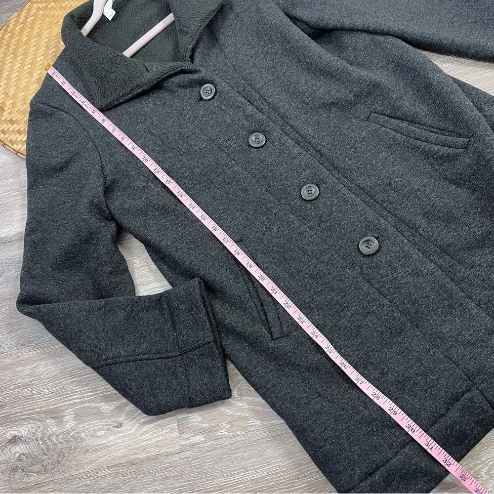 Eileen fisher charcoal gray button‎ down coat women’s size S wool blend - Image 6