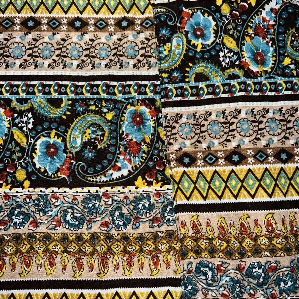 Umgee Multi-Colored Paisley 3/4 Sleeve with Lace Tunic Dress Size XL NWOT - Image 7