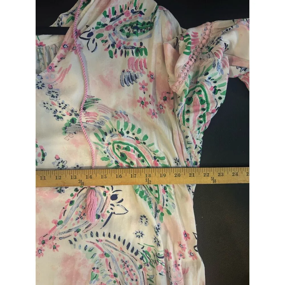 Crown & Ivy Women XL Boho Beach Vacation Cover-up Swing Pink Green - Image 7