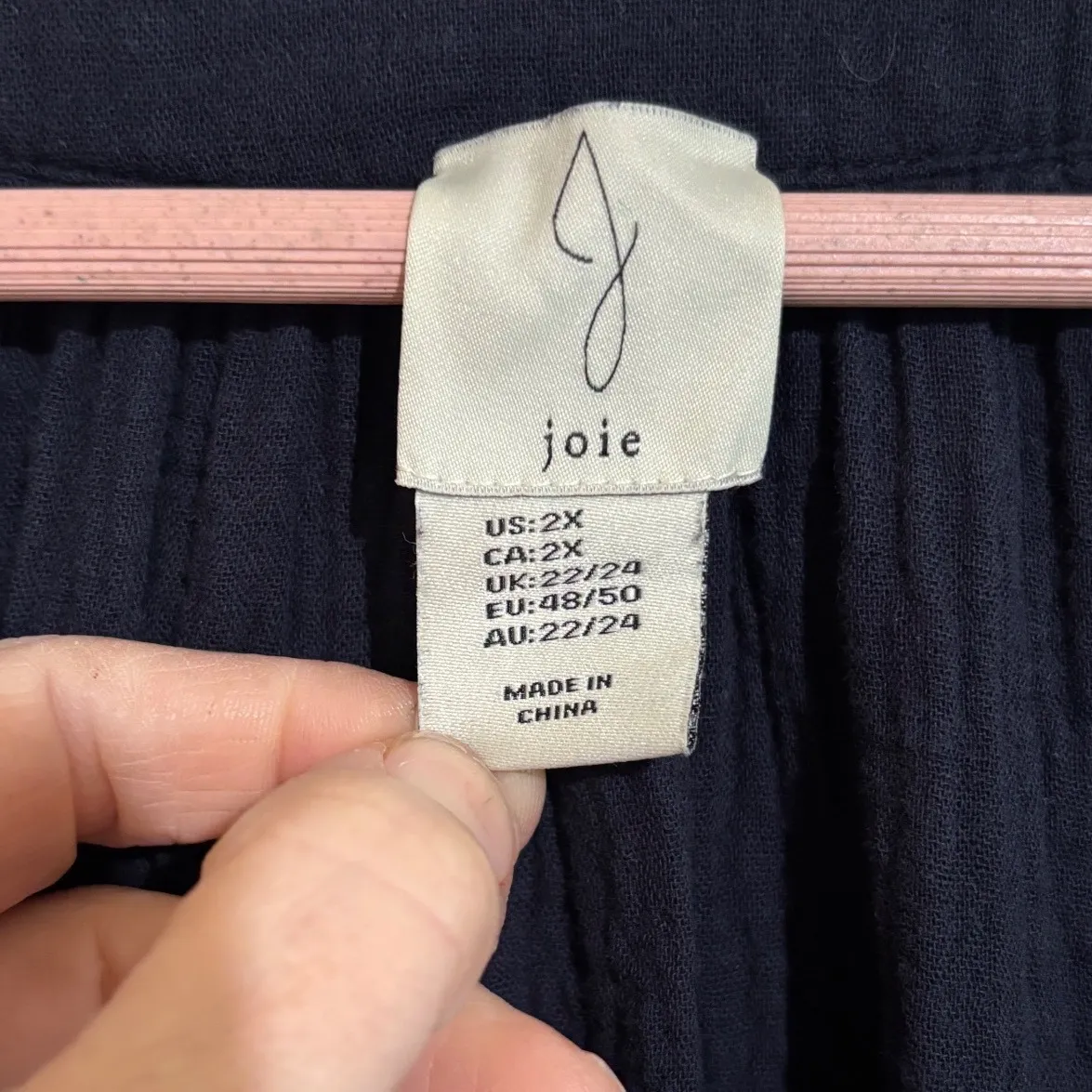 Joie Womens Navy Blue Gauze Flutter Sleeve V Neck Tunic Top Plus Sz 2x Casual - Image 5