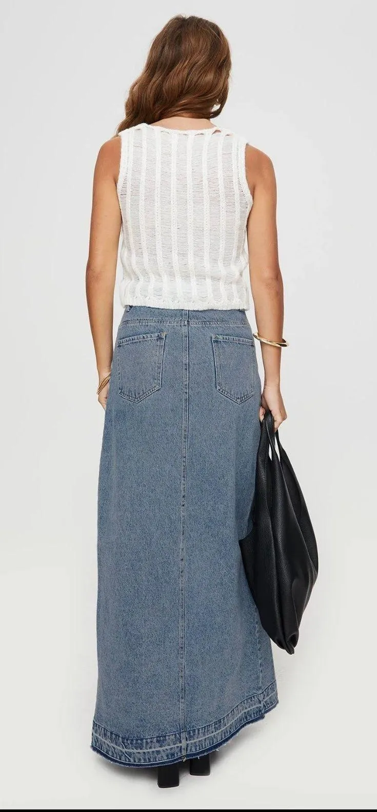 Denim Maxi Skirt - Image 3