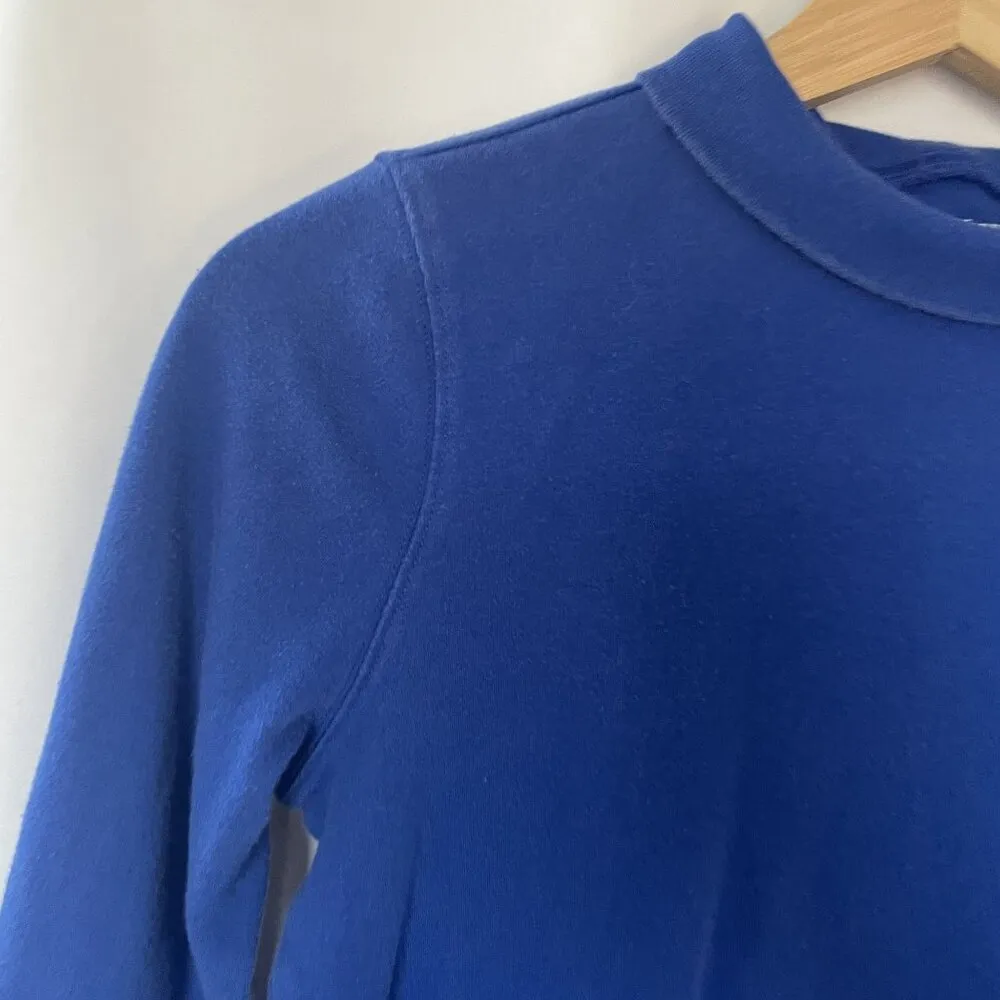 Blue Long Sleeve turtleneck Top S 100% Cotton sweater royal - Image 2