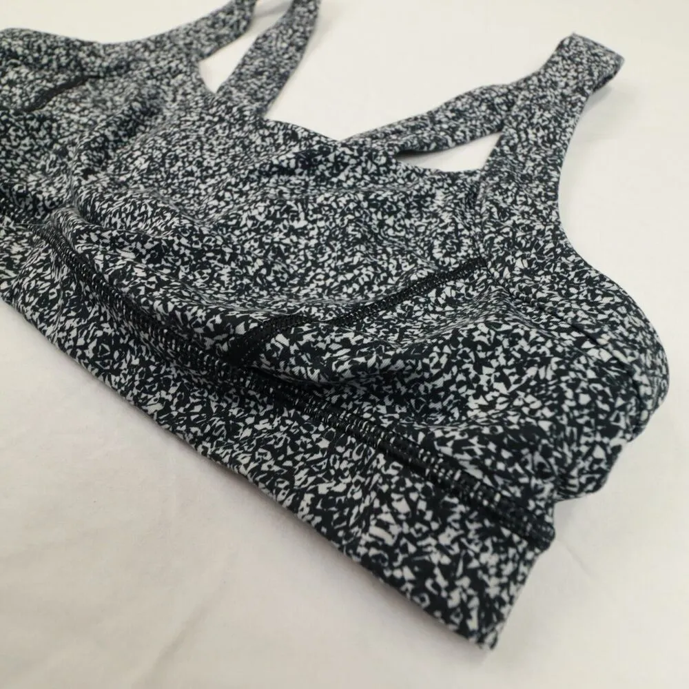 Lululemon Womens Pavement Pusher Sports Bra Pebble Print Black and White size 12 - Image 3