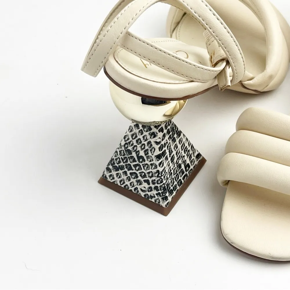 CIRCUS By SAM EDELMAN Bobbie Ivory Sculpted Geometric Strappy Heels, Size 8 - Image 12