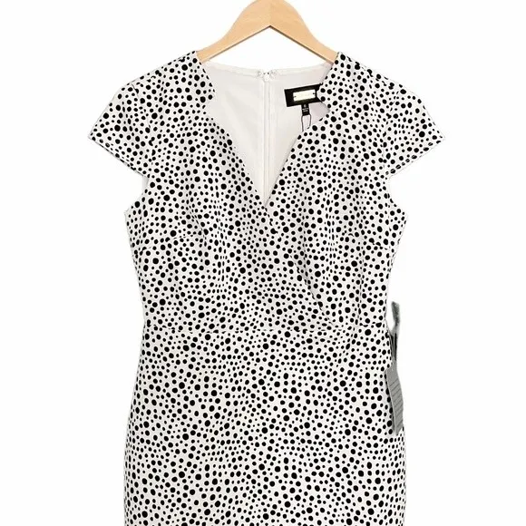 NWT Alexia Admor Dress White Black Polka Dots Cap Sleeve Sheath Women’s Size 6 - Image 9