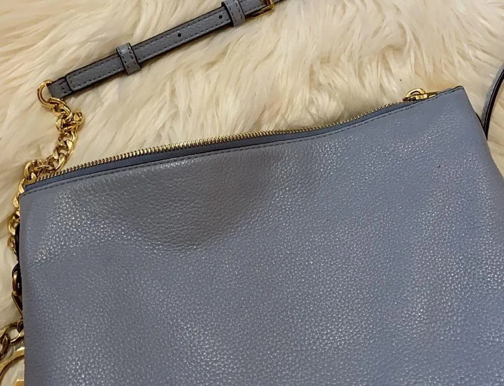 Light Blue Leather Michael Kors Purse - Image 7