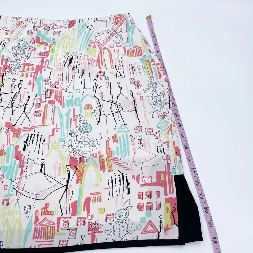 Vintage Y2K Grace Elements Silk Printed Pencil Skirt Cityscape Women's Size 8 - Image 11