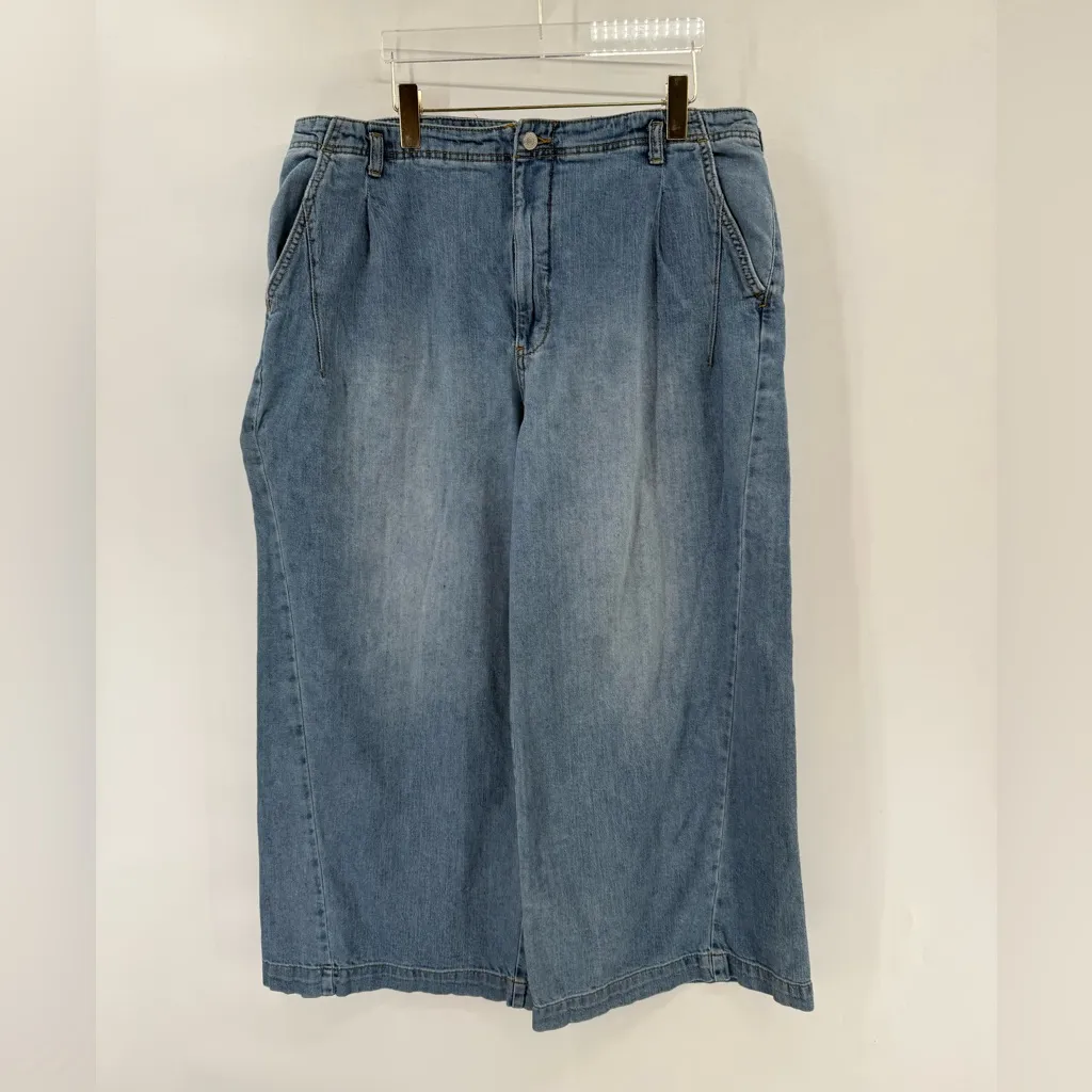 Anthropologie Pilcro High Rise Pleated Wide Leg Trouser Jean Size 32 - Image 3