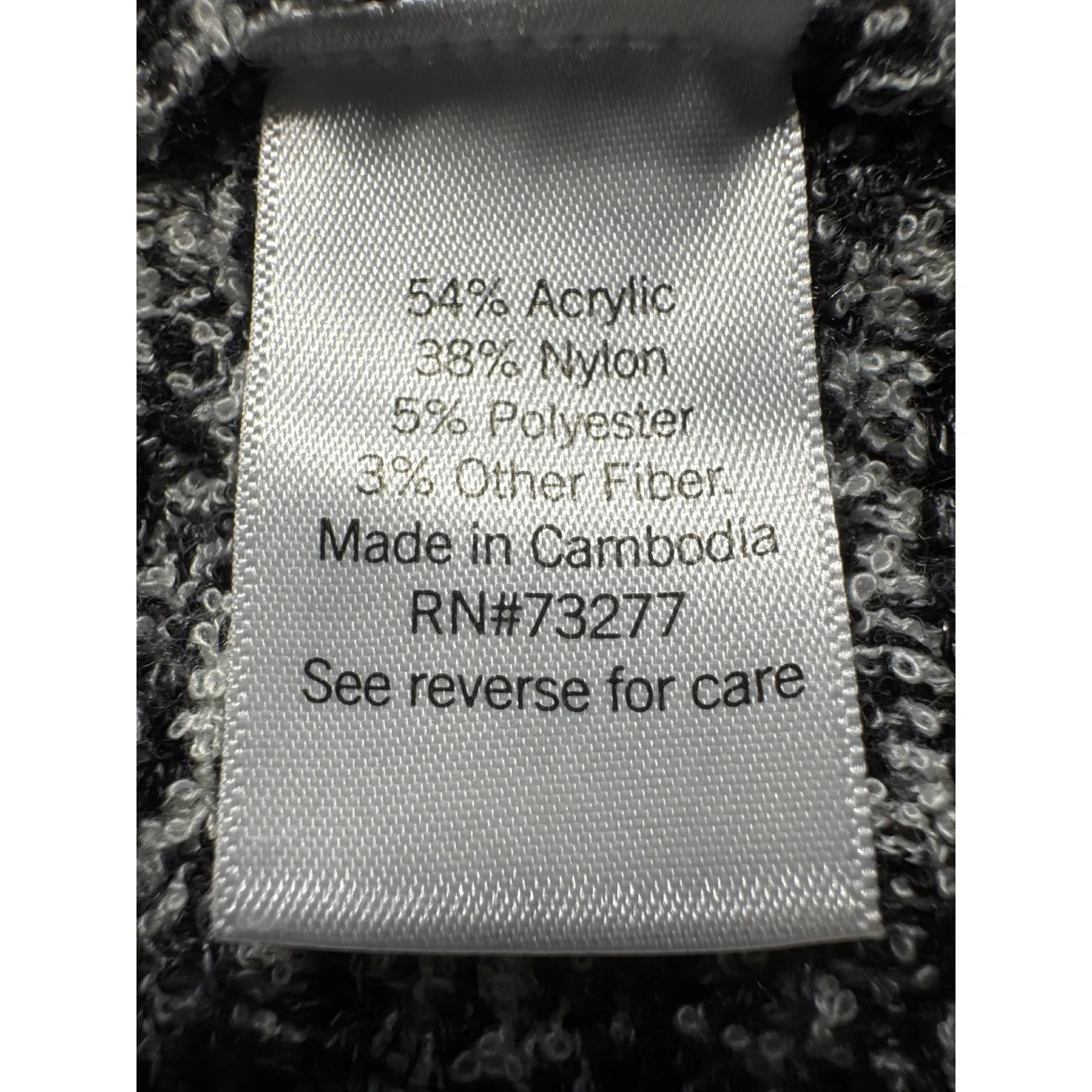 Nine West Women's Black White Marled Knit Cardigan Sweater Size L Button Pockets - Image 4