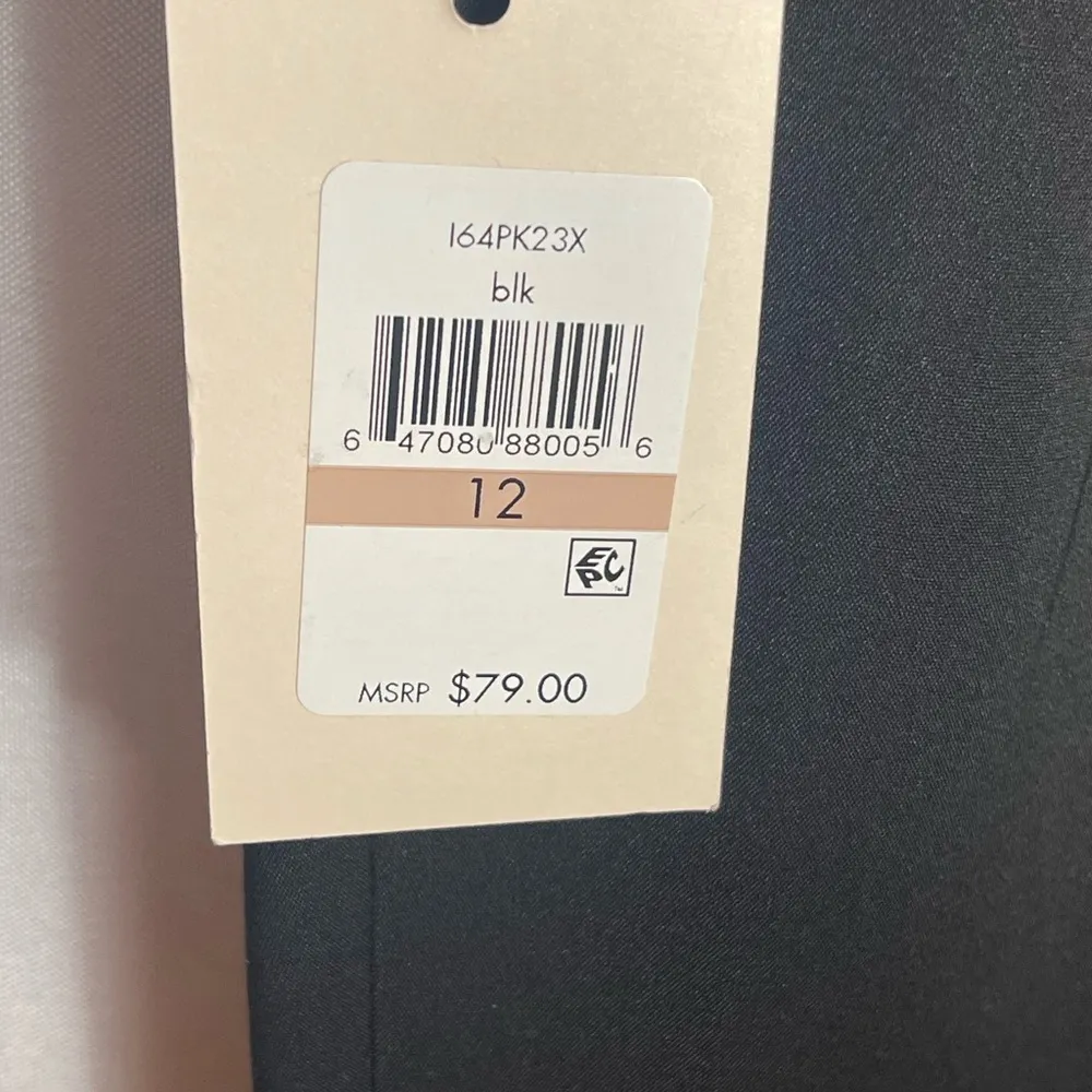 Ivanka Trump Black Ankle Pants Size 12 NWT Gold Zippers Stretch Trousers - Image 3