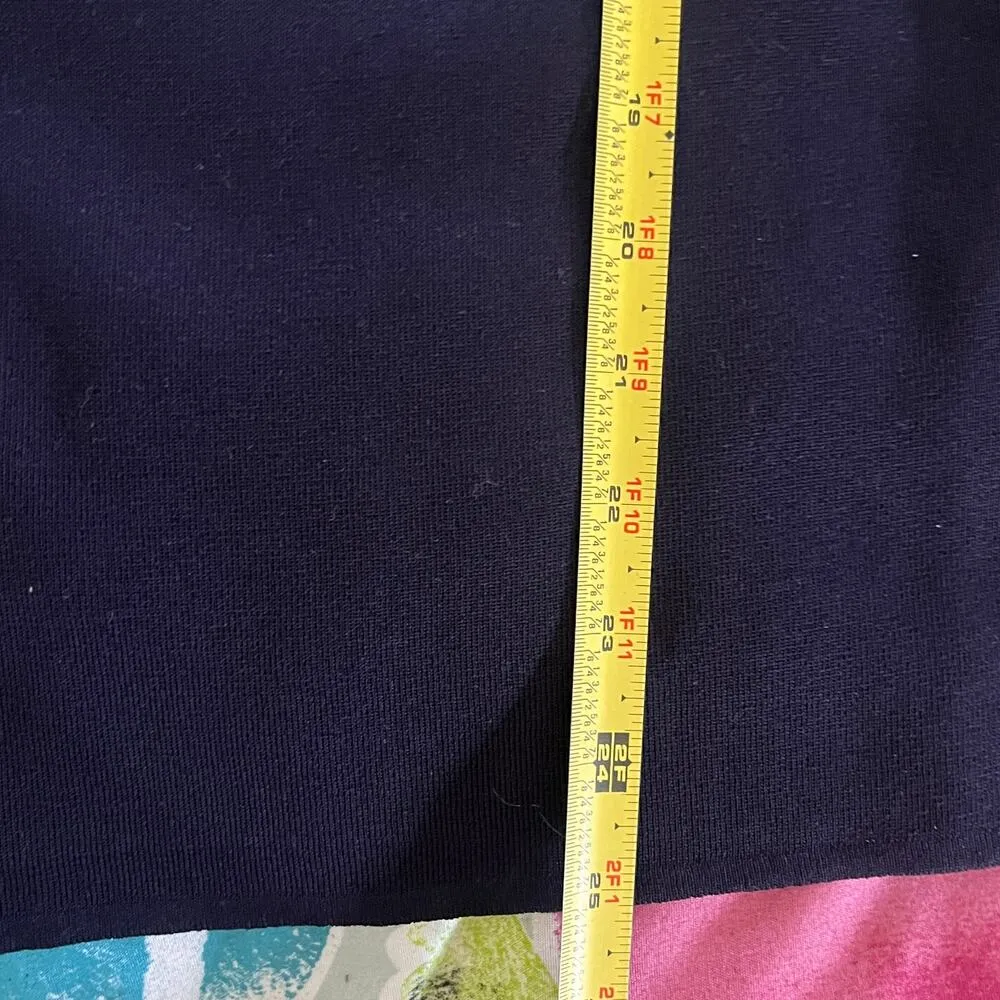 Exclusively Misook Vintage Women's Navy Acrylic Navy Blue Tank Top Size Medium - Image 5