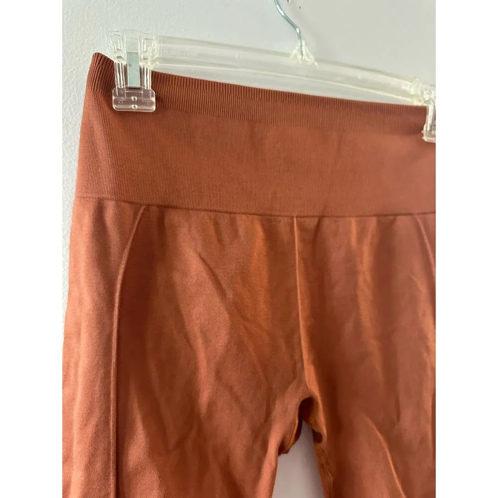 Fabletics Leggings Women's Small Burnt Brick Sync High Waisted Perforated 7/8 - Image 3