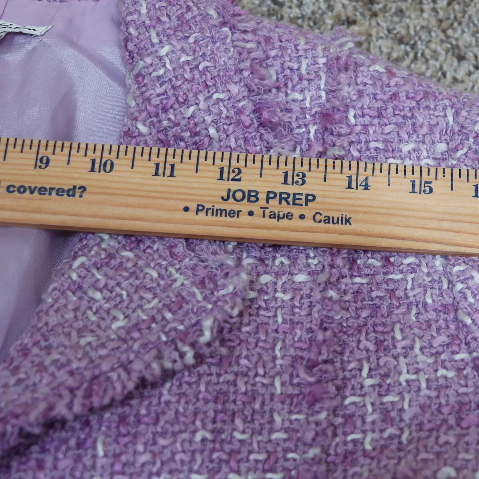 Lillie Rubin Vintage Tweed Bouclé Blazer Jacket Women's 14 Lavender Wool Purple - Image 16