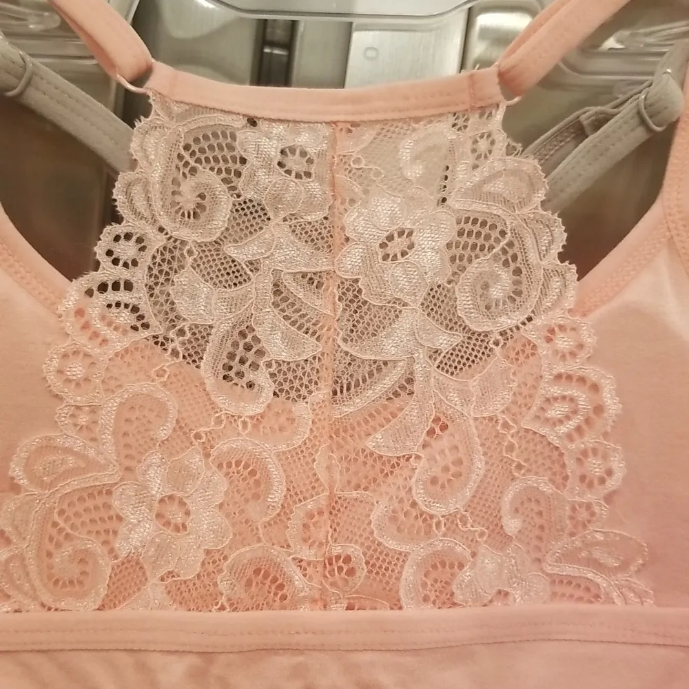 đź’•LAURA ASHLEYđź’• Lace Back Seamless Bralettes 2 Pack ~ Pink & Gray Small S NWT - Image 7