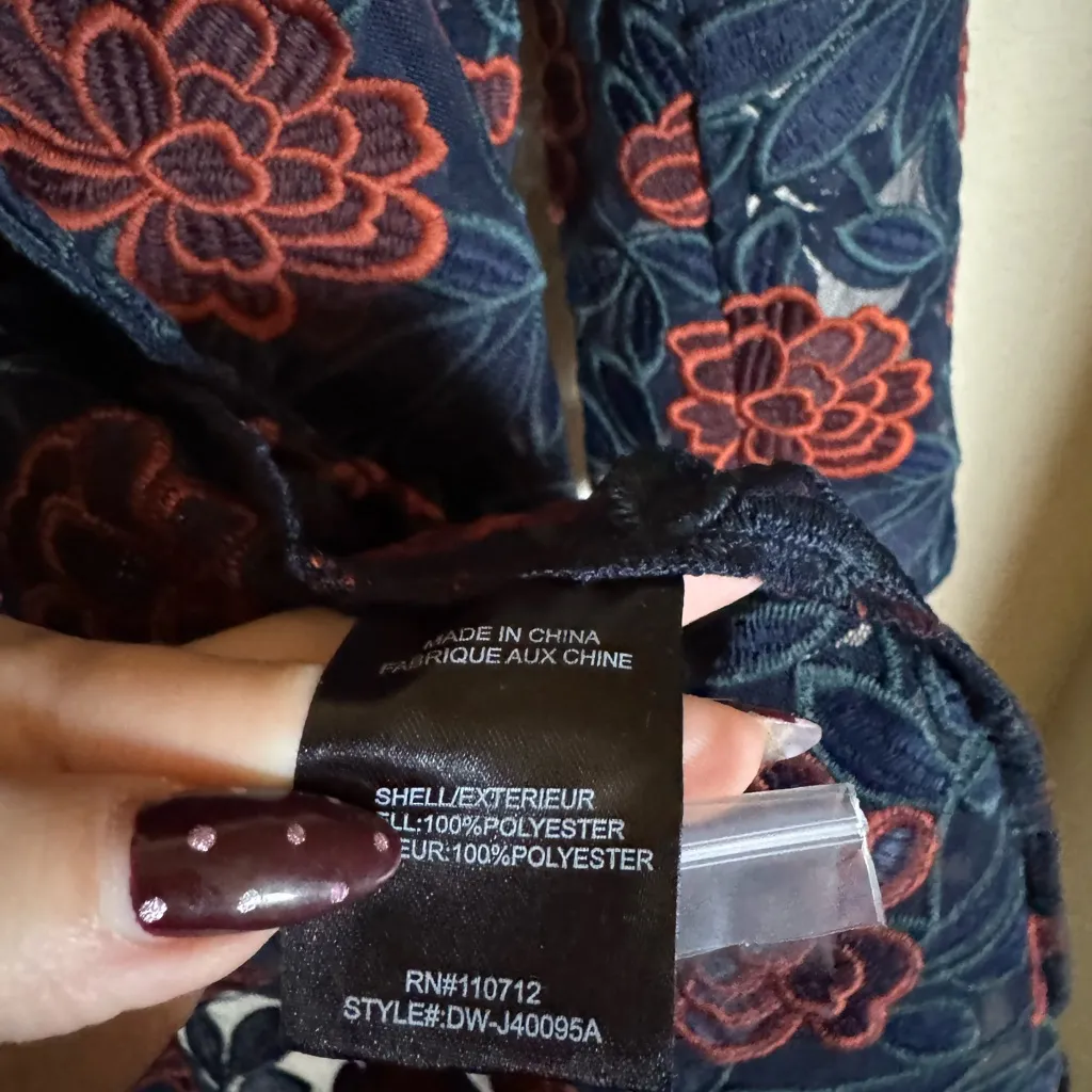 DRIFTWOOD Turn Heads Floral Crochet Mesh Jacket Coat Sz M NEW - Image 5