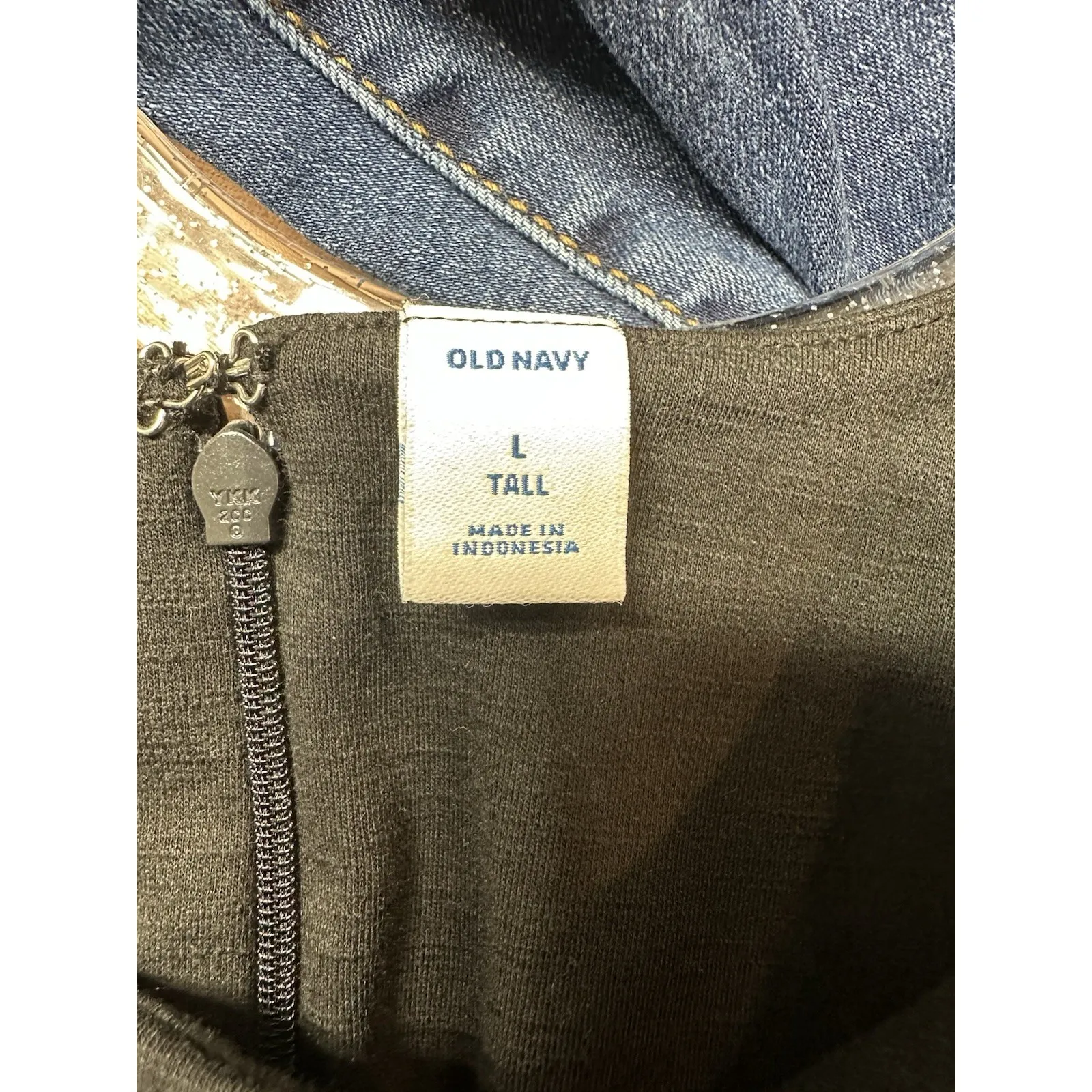 Old Navy Black Sheath Dress L Tall Short Sleeve Stretch‎ Work Career Minimalist - Image 3