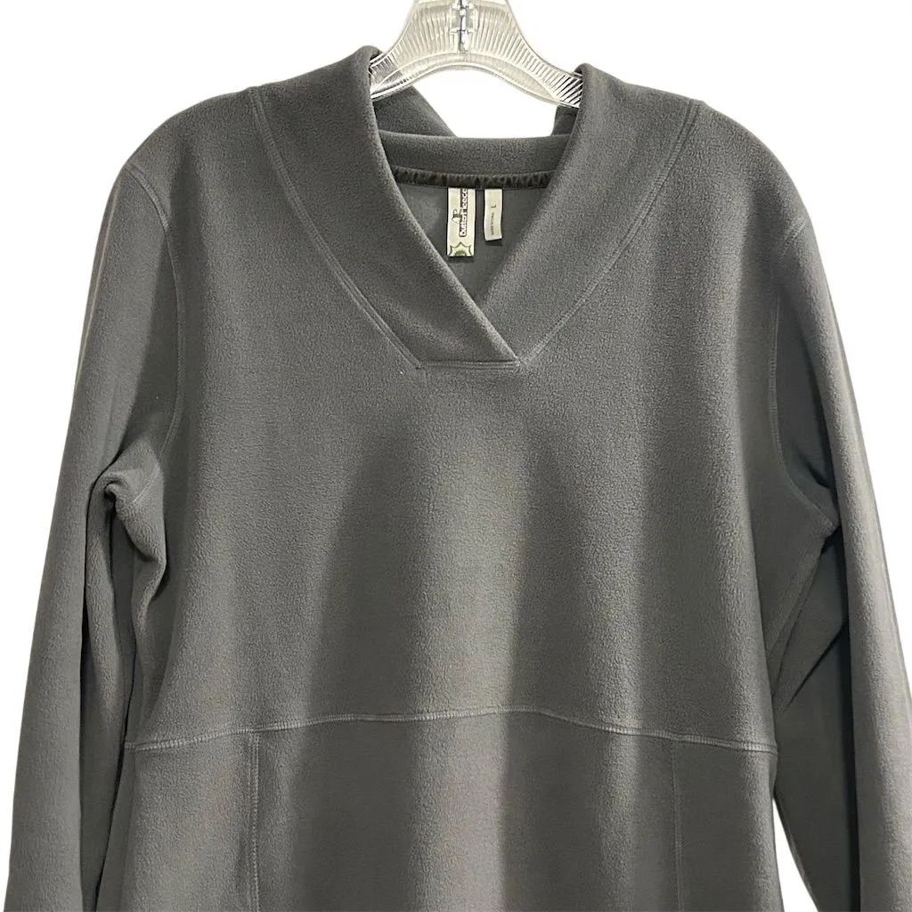 Sahalie Butter Fleece Women's Gray Knee Length Fleece Dress Size L Casual Cozy Size L - Image 2
