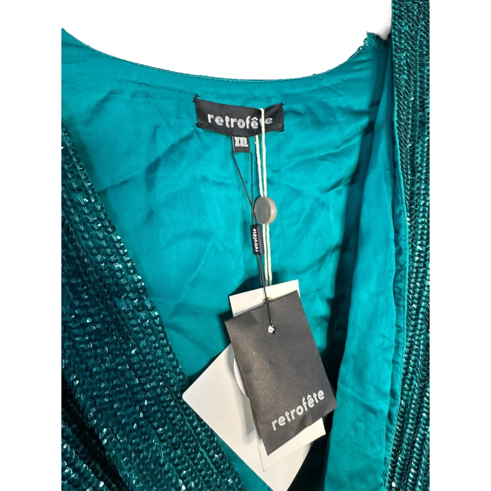 Retrofete NWT Gabrielle Sequin Robe Gown in Green Size XXL - Image 3