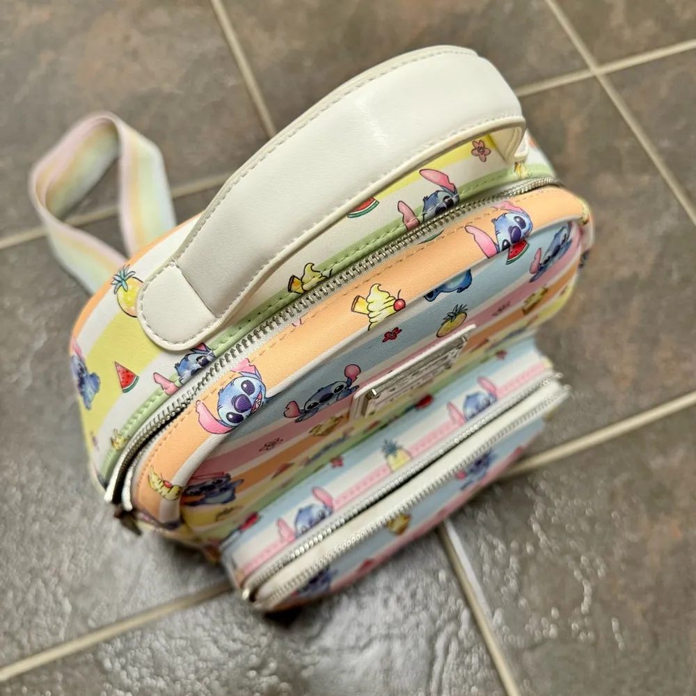 Loungefly Disney Lilo & Stitch Fruits Colorful Stripes Mini Backpack Bag - Image 7