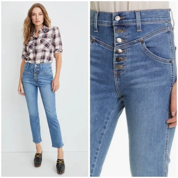 💕VERONICA BEARD💕 Ryleigh Slim-Straight Jeans Front Yoke Durango Blue 28 NWT - Image 2