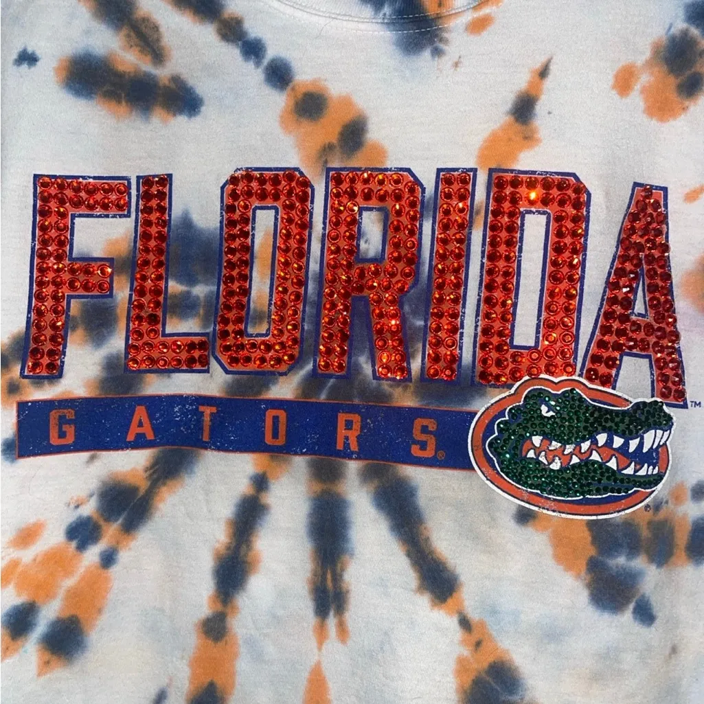 Rhinestone & Tie Dye Florida Gators Longsleeve Orange Size M - Image 5