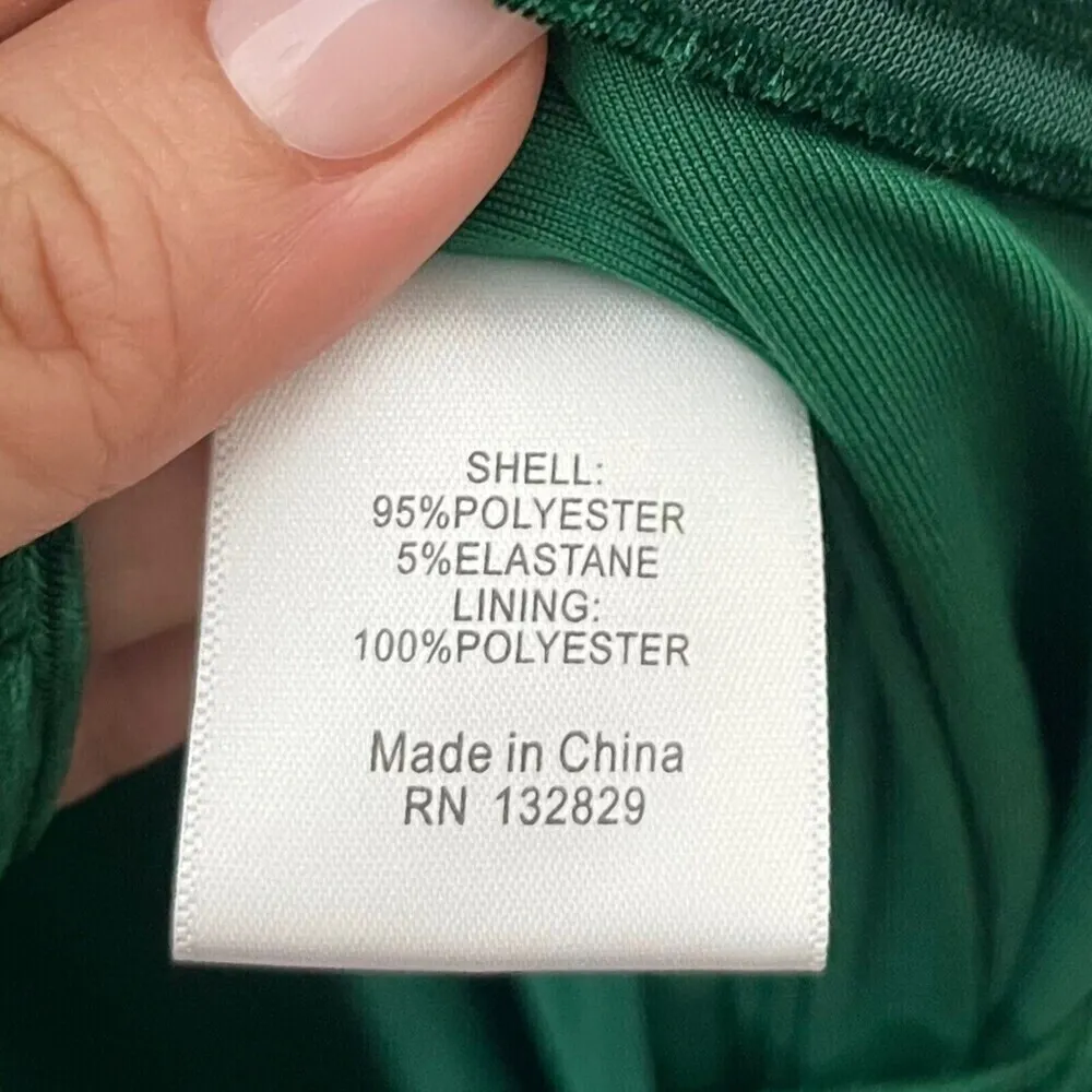 Privacy Please Rina Velvet Wrap Midi Dress Emerald Green Women’s Size XS - Image 10