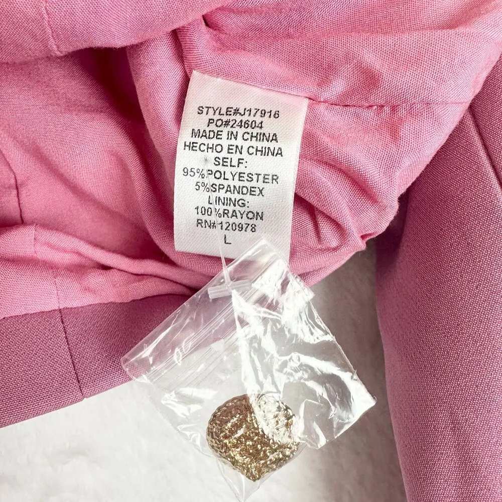 Double Breasted Cropped Blazer Size Large NWOT Pink - Image 5