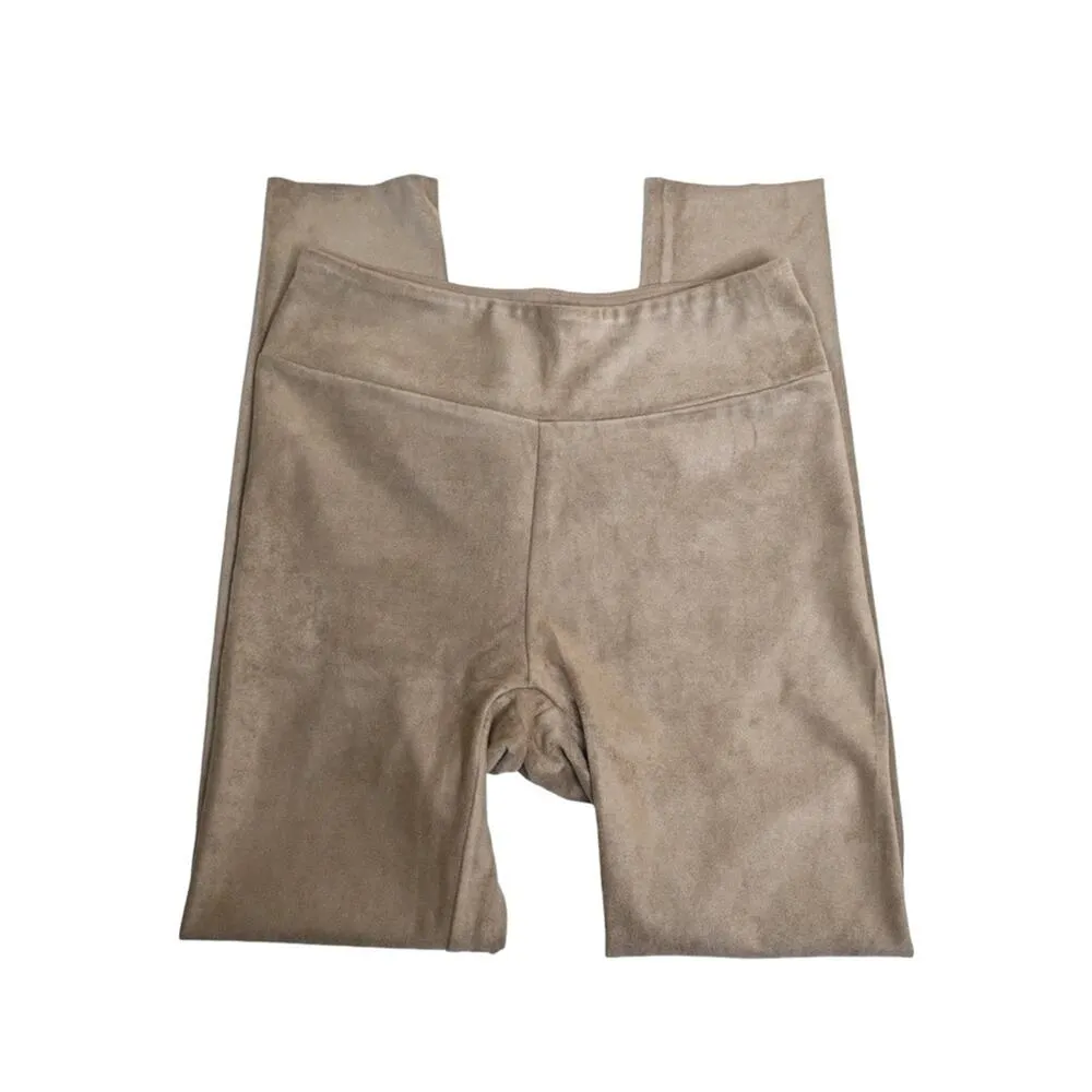 Splendid Womens Small Faux Suede Leggings in Camel NEW - Image 5