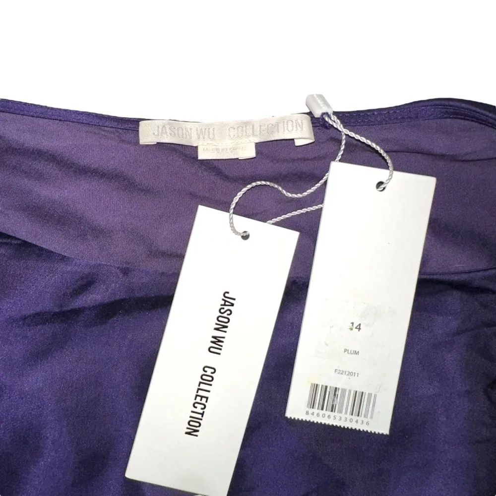 NWT Jason Wu Collection Plum Sheath Cape Purple Dress 14 - Image 5